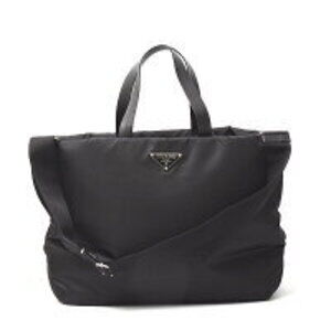 Prada Padded Quilted Tote Bag Handbag Black